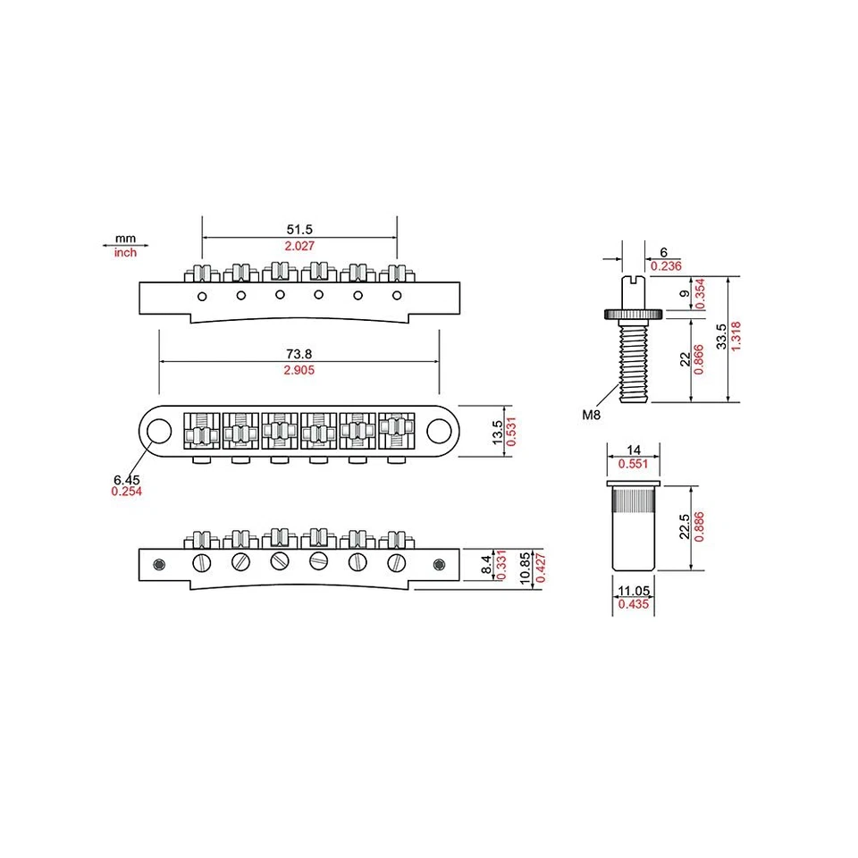 Tone Pros Bridge Parts (TPFR-C) - Image 2 of 2