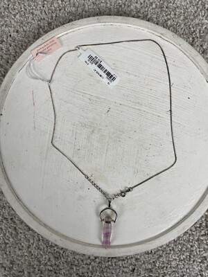 Tabitha Webb Necklace Womens Hexagonal Crystal Pendant Sterling Silver Chain