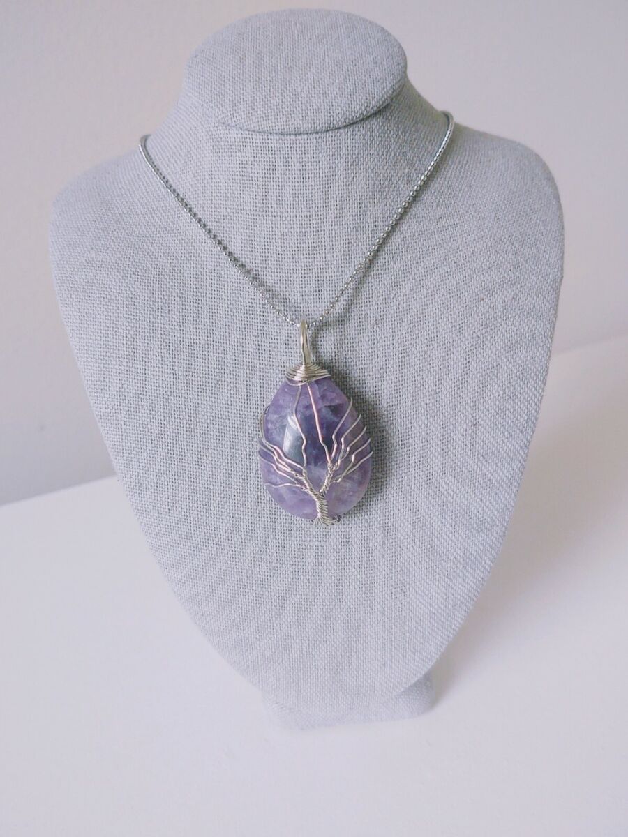 Teardrop Shape Tree Sterling Silver Necklace Teardrop Shape Tree Sterling Silver Necklace