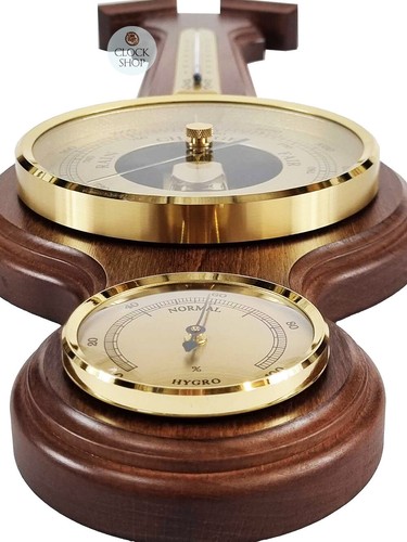 55cm Walnut Traditional Weather Station With Barometer Thermometer & Hygrometer - Picture 7 of 11