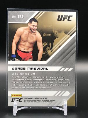 2021 Panini Chronicles UFC #196 Jorge Masvidal | eBay