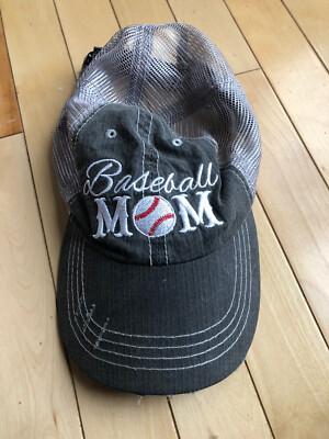 Baseball Mom Katydid Hat Cap Gray Adult Used Mesh Strap Back  display picture 3
