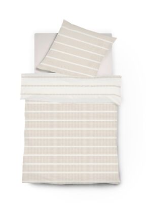 Fleuresse Musselin Bettwäsche Faro beige sand Crincle-Optik 155x220 cm 624531-07