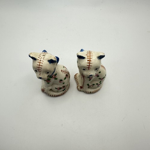 Vintage Pottery Stitch Floral Cat Shakers (Salt & Pepper) Japan - Picture 14 of 14