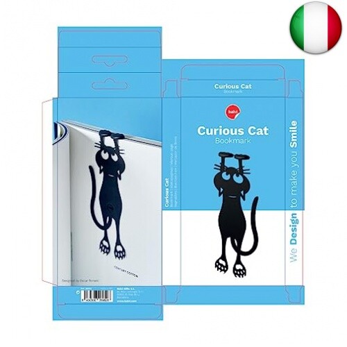 Balvi Segnalibro Curious Cat Colore Nero a Forma di Gatto 12 cm Plastica/Nylon - Foto 7 di 7