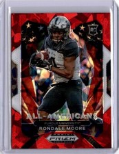 2021 Panini Prizm Draft Picks All-American Rondale Moore RC #187 Red Ice Rookie