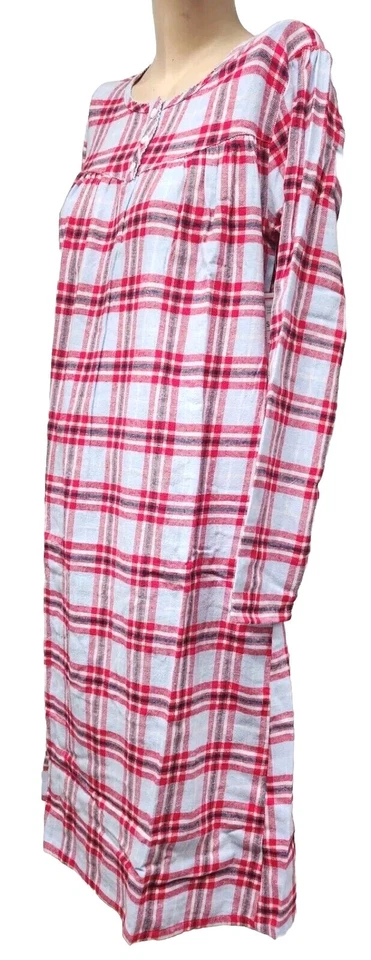 PXS Petite XS 女式法兰绒睡衣 100% 棉法兰绒格子钩和手推车 — 第 3/3 张图片