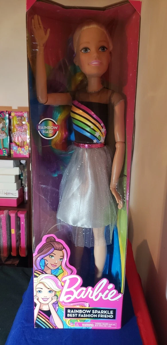 Barbie 28 inch Rainbow Sparkle Best Fashion Friend Doll Blonde