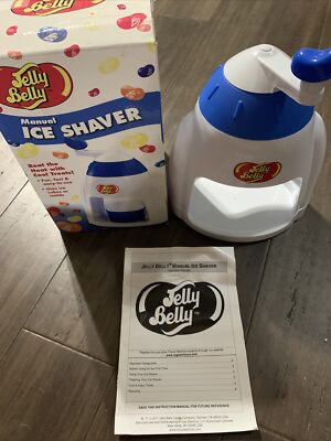 Jelly Belly Manual Crank Ice Shaver Snow Cone Slushy Maker With Box
