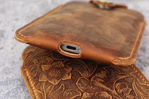 Leder Handy Hülle Tasche Flip Case mit Gürtelclip für iPhone 15 14 13 Plus Pro - Bild 5 von 12