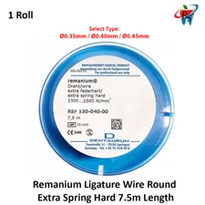 1pcs Dental Dentaurum Remanium Ligature Wire Round Extra Spring Hard 7.5m Roll