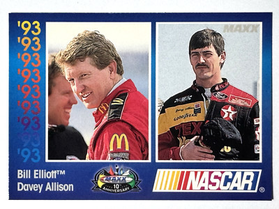 HOF'ers DAVEY ALLISON & BILL ELLIOTT 1998 Maxx 1993 RETRO STYLE Racing Card #121