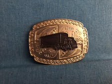Vintage Trucker Belt Buckle, With Smaller Metal Tractor Part
