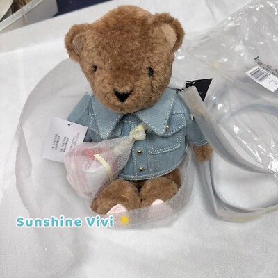 NWT Limited Kate Spade Katie Bear Denim 3D Teddy Bear Crossbody Bag