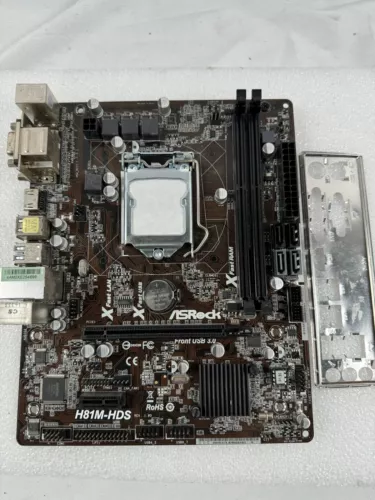 ASRock H81M-HDS MB LGA 1150 Micro ATX Motherboard with I/O Shield; Tested
