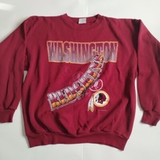 Vtg Redskins Sweatshirt Washington Football Maroon 90s Crewneck Boxy XL