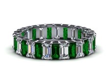 3ct Green Emerald Cut Lab-Created Moissanite ...