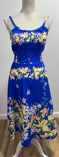 Vintage Hilo Hattie’s Blue Tropical Hawaiian Dress & Top Set Size Medium 12 - Picture 3 of 23