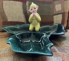 Vintage Gilner Pottery Pixie Elf divided 3 Leaf  Dish — photo 1