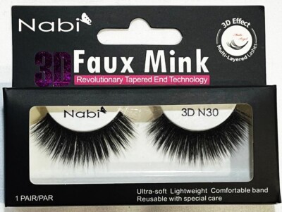 False Eye Lashes 3D Faux Mink Nabi 3D N30 Reusable Beauty Fashion Lightweight
