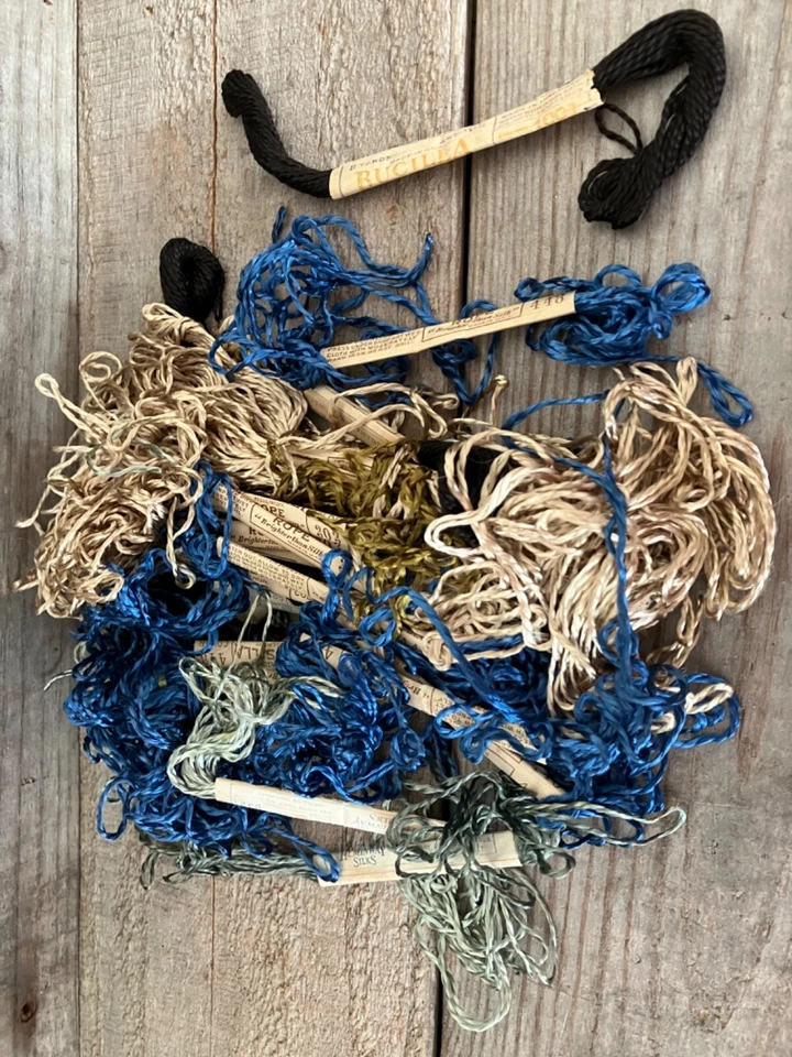 VINTAGE Large Lot Glossilla & More Embroidery Floss Thread Blue Gray Black Tans - Image 2 of 2