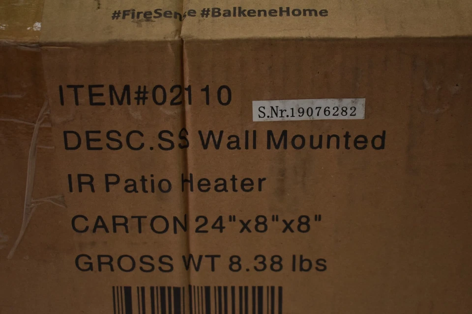 Fire Sense IR Patio Heater 02110 Stainless Steel Wall Mounted Infrared Electric - Image 3 of 4