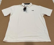 Under Armour Heat Gear The Playoff Men's Golf Polo in Cream White XL