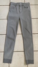 7 For All Mankind NEW Gray Slim Illusion Luxe Aubrey Unrolled High Rise Jeans 27