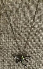 Sterling Silver 925 Chain Necklace with Butterfly 925 Pendant Rhinestones 17"