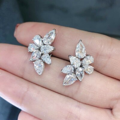 2.50Ct Pear Cut Certified Lab Grown/CVD Diamond Women's Earrings 14k White Gold