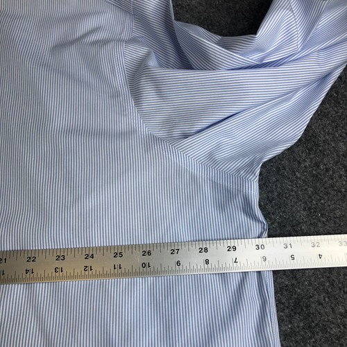 Charles Tyrwhitt Shirt Mens 20 37 Blue Stripe French Cuff Button Cotton - Picture 5 of 9