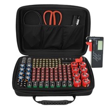 Battery Organizer Storage Case with Tester, Battery Vault Case Hard Fireproof...