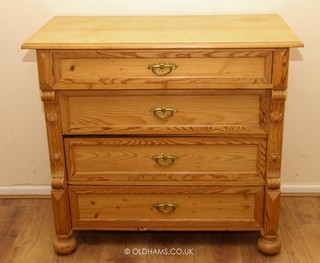 Lovely Antique Pine Chest of Drawers German Grunderzeit 4 Drawers