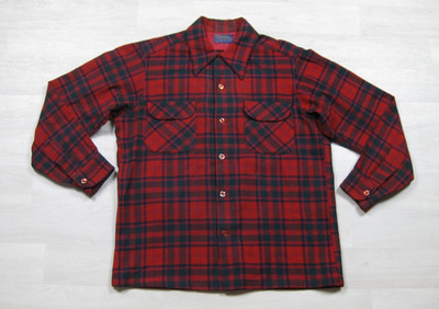 Vintage 70s Pendleton Wool Flannel Field Board Shirt Men's (M) Tartan Plaid USA