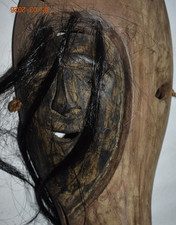 BEAUTIFUL RARE INUIT TRANSFORMATION SHAMANS MASK, head on bear, 15", 1900S