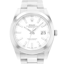 Rolex Datejust 41 126300 White Index Steel Smooth Oyster Mens Green Card 2018