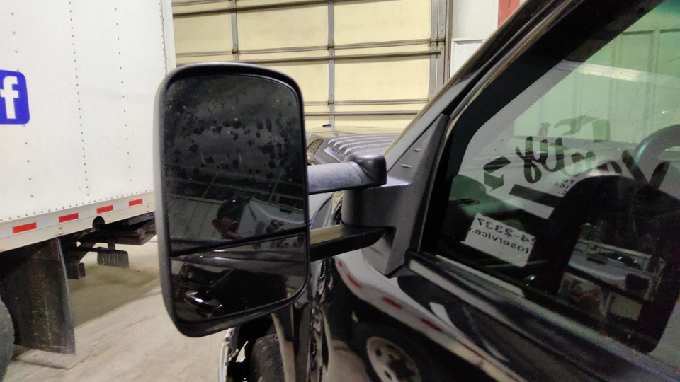 07-14 Chevrolet Silverado 2500 3500 Left Driver Dual Arm Tow Mirror (Black) - Image 2 of 3