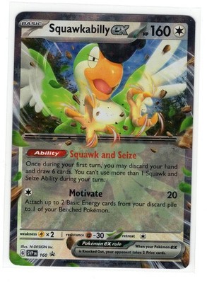 Pokemon Scarlet & Violet Black Star Promo -  Squawkabilly ex SVP 160