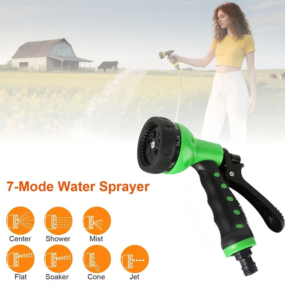 Manguera de jardín 66 pies EVA boquilla de pulverización de agua flexible para jardín planta de riego patio Foto 3 de 4