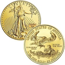 Random Date 1986-2026 $25 American Gold Eagle - 1/2 Oz. Gold - U.S. Gold Coin 5358.66 per troy oz