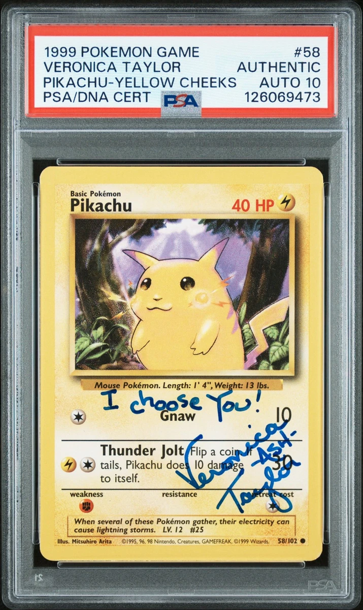 Pokémon TCG Base Set Pikachu Grade 10 Individual Collectible Card