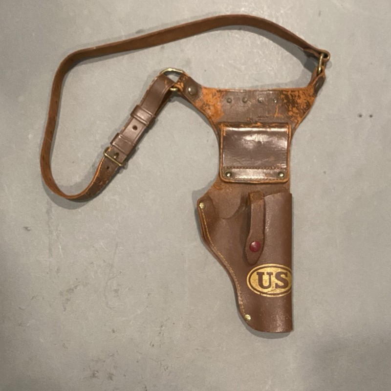 US Army Korean War Era JQMD 1951 Holster and Cross Strap Leather