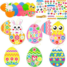 30 PCS Easter Egg Bunny Craft Kits for Preschool Kids Paper DIY Easter Chick Egg