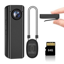 Mini Body Camera 64GB, 4K 30FPS Action POV Camcorder, Wearable Body Worn Cam ...
