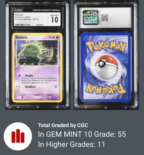 Drowzee graded CGC 10 for sale on eBay
