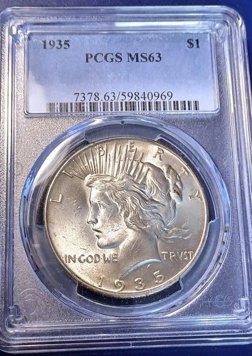 1935 PCGS MS63 U.S. Peace Dollar