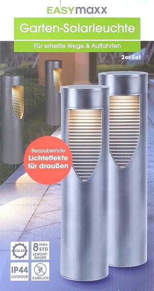 Easymaxx Garten Solarleuchte 2Er Set Solar Garten Nutzbar Mit / Ohne Erdspieß-image