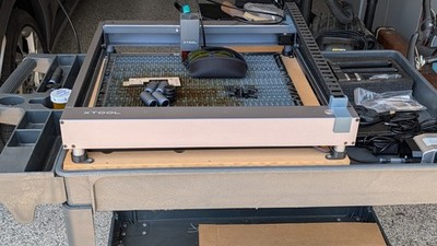 Xtool D1 with upgrades and caddy