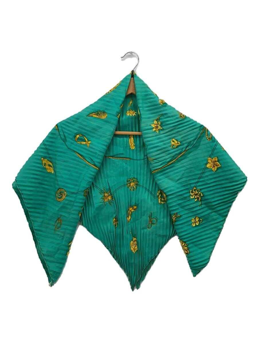HERMES Monogram Green Silk Scarf for Women
