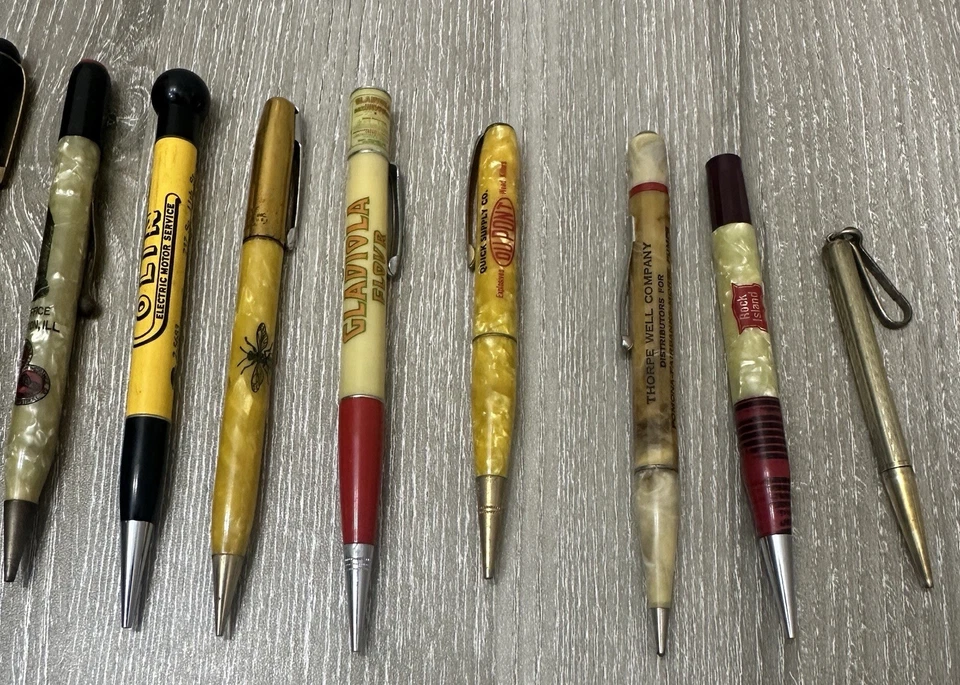 Lote de 15 lápis mecânicos vintage marcas sortidas estilos não testados como estão - Imagem 3 de 4